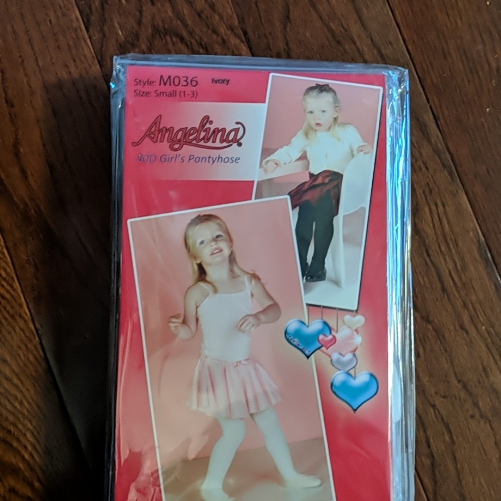 6 Pack of Toddler Girls Ivory Tights Small 1-3. New